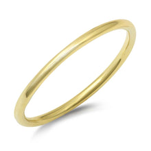 Load image into Gallery viewer, Sterling Silver 1.5mm Polish And Yellow Gold Plated Round Band Ring