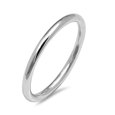 Sterling Silver Polish And Rhodium Plate Round Toe Shaped Plain RingsAnd Band Thickness 1.5mm