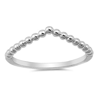 Sterling Silver Polish And Rhodium Plated V  Shaped Plain RingsAnd Face Height2mm