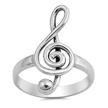Load image into Gallery viewer, Sterling Silver Oxidize Music Note Shaped Plain RingsAnd Face Height 25mm