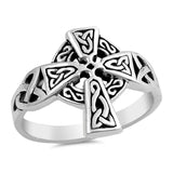 Sterling Silver Oxidize Cross Shaped Plain RingsAnd Face Height 17mm