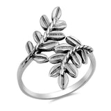 Sterling Silver Oxidize Leaves Shaped Plain RingsAnd Face Height 27mm