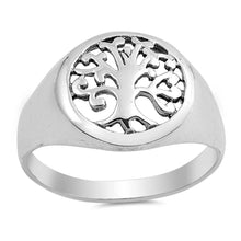 Load image into Gallery viewer, Sterling Silver Oxidize Tree Of Life Shaped Plain RingsAnd Face Height 13mm