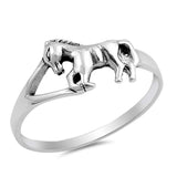 Sterling Silver Oxidize Horse Shaped Plain RingsAnd Face Height 9mm