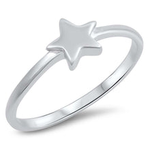 Load image into Gallery viewer, Sterling Silver High Polish Star Shaped Plain RingsAnd Face Height 6mm