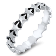 Load image into Gallery viewer, Sterling Silver Oxidize Stars Shaped Plain RingsAnd Face Height 4mm
