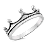 Sterling Silver Oxidize Crown Shaped Plain RingsAnd Face Height 7mm