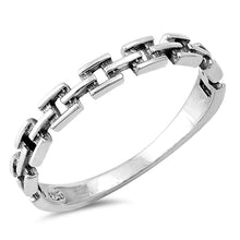 Load image into Gallery viewer, Sterling Silver Oxidize Chain Shaped Plain RingsAnd Face Height 3mm