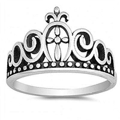 Sterling Silver Crown Shaped Plain RingsAnd Face Height 13mm