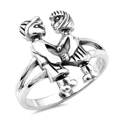 Sterling Silver First Love Shaped Plain RingsAnd Face Height 18mmAnd Weight 4.35grams