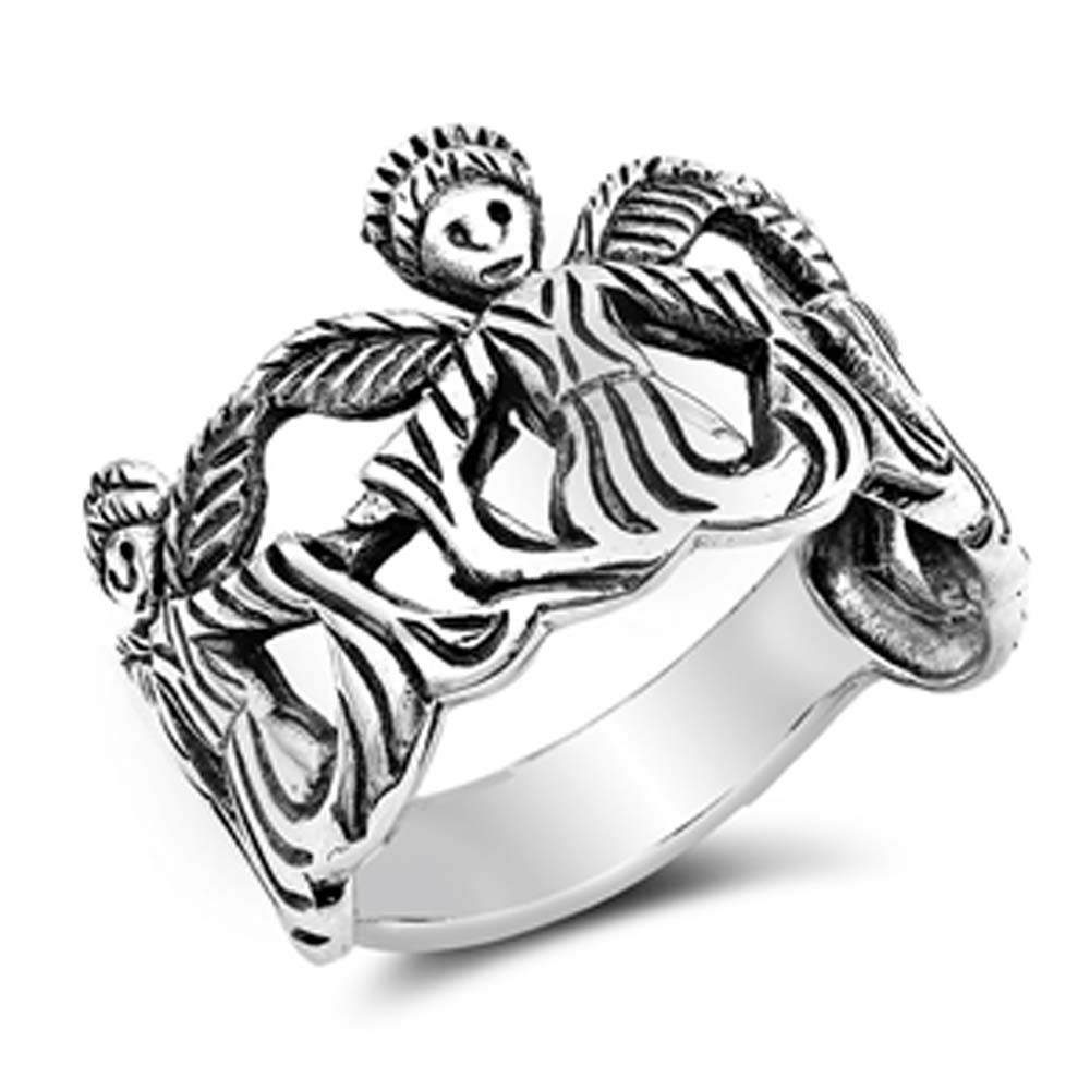 Sterling Silver Fairy Shaped Plain RingsAnd Face Height 15mmAnd Weight 5.35grams