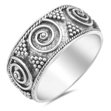 Load image into Gallery viewer, Sterling Silver Spiral Rope Bali Design Ring And Face Height 10mm