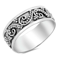 Load image into Gallery viewer, Sterling Silver Loop Bali Design Ring And Face Height 7mm