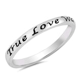 Sterling Silver High Polish True Love Waits Shaped Plain RingsAnd Face Height 2mm