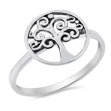 Load image into Gallery viewer, Sterling Silver Oxidize Tree Of Life Shaped Plain RingsAnd Face Height 12mm