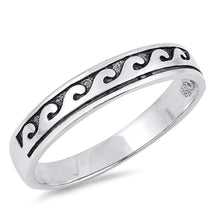 Load image into Gallery viewer, Sterling Silver Oxidize Wave Shaped Plain RingsAnd Face Height 4mm