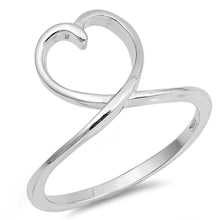 Load image into Gallery viewer, Sterling Silver Heart Loop Shaped Plain RingsAnd Face Height 14mm