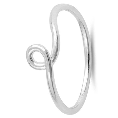 Sterling Silver Thin Loop Shaped Plain RingsAnd Face Height 6mm