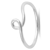 Sterling Silver Thin Loop Shaped Plain RingsAnd Face Height 6mm