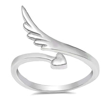 Load image into Gallery viewer, Sterling Silver Heart And Wing Shaped Plain RingsAnd Face Height 12mm