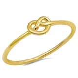 Sterling Silver Yellow Gold Plated Love Knot Shaped Plain RingsAnd Face Height 5mm