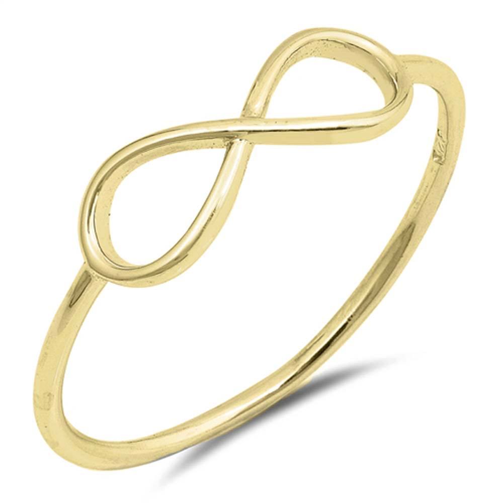 Sterling Silver Yellow Gold Plated Infinity Shaped Plain RingsAnd Face Height 5mm