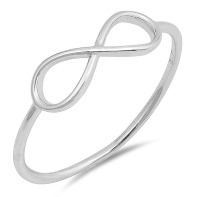 Sterling Silver Rhodium Plated Infinity Shaped Plain RingsAnd Face Height 5mm