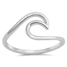 Load image into Gallery viewer, Sterling Silver Rhodium Plated Wave Shaped Plain RingsAnd Face Height 9mm