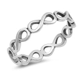 Sterling Silver Oxidized Wraparound Infinity Shaped Plain RingsAnd Face Height 4mm