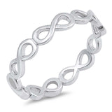 Sterling Silver Wraparound Infinity Shaped Plain RingsAnd Face Height 4mm
