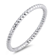 Load image into Gallery viewer, Sterling Silver Rhodium Plated Thin Diamond Cut Band Shaped Plain Rings and Face Height 1mm