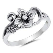 Load image into Gallery viewer, Sterling Silver Flower And Vine Shaped Plain RingsAnd Face Height 11mm