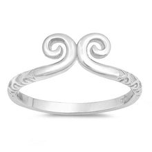 Load image into Gallery viewer, Sterling Silver Rhodium Plated Swirl Shaped Plain RingsAnd Face Height 7mm