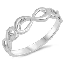Load image into Gallery viewer, Sterling Silver Rhodium Plated Infinity Shaped Plain RingsAnd Face Height 6mm