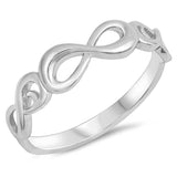 Sterling Silver Rhodium Plated Infinity Shaped Plain RingsAnd Face Height 6mm