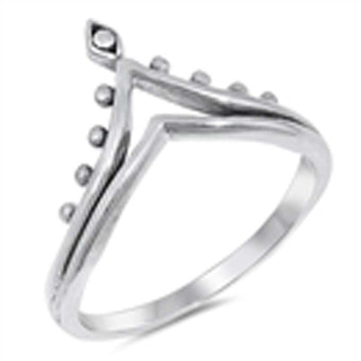 Sterling Silver Diya Shaped Plain RingsAnd Face Height 13mm