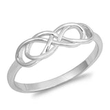 Sterling Silver Rhodium Plated Infinity Shaped Plain RingsAnd Face Height 6mm