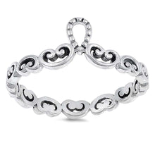 Load image into Gallery viewer, Sterling Silver Diya And Vine Shaped Plain RingsAnd Face Height 8mm