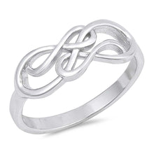 Load image into Gallery viewer, Sterling Silver High Polished Double Infinity Shaped Plain RingsAnd Face Height 7mm