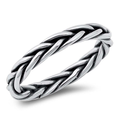 Sterling Silver Oxidized Braid Ring