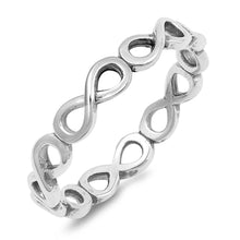 Load image into Gallery viewer, Sterling Silver Oxidized Infinity Shaped Plain RingsAnd Face Height 4mm