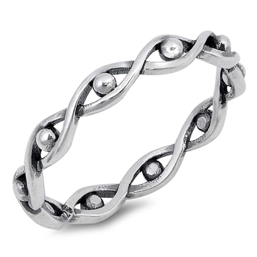 Sterling Silver Oxidized Infinity Shaped Plain RingsAnd Face Height 3mm