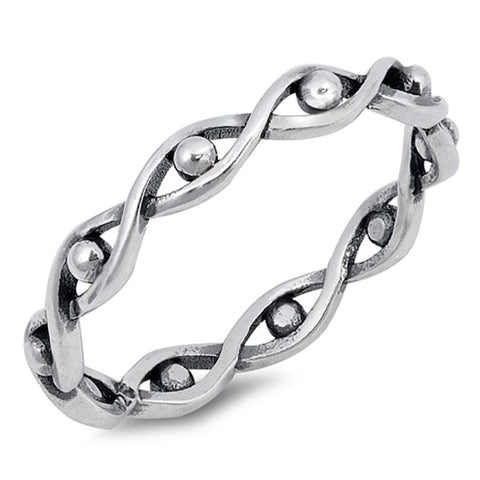 Sterling Silver Oxidized Infinity Shaped Plain RingsAnd Face Height 3mm
