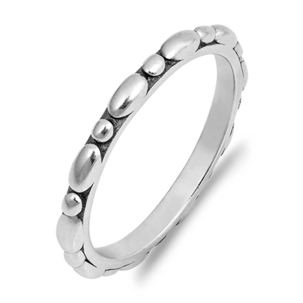 Sterling Silver Oxidized Oval shaped Plain RingsAnd Face Height 2mm