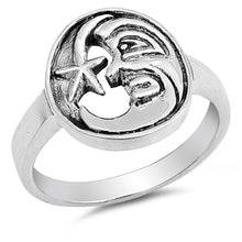 Load image into Gallery viewer, Sterling Silver Moon And Star Shaped Plain RingsAnd Face Height 15mm