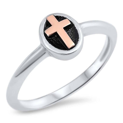 Sterling Silver Cross Shaped Plain RingsAnd Face Height 8mm
