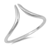 Sterling Silver Wave Shaped Plain RingsAnd Face Height 8mm