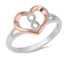 Load image into Gallery viewer, Sterling Silver Infinity In Heart Shaped Plain RingsAnd Face Height 10mm