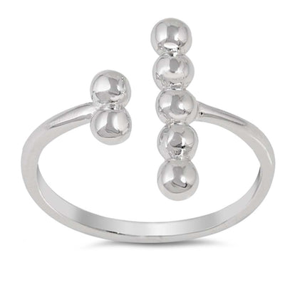 Sterling Silver Balls Shaped Plain RingsAnd Face Height 14mm