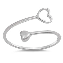 Load image into Gallery viewer, Sterling Silver Open Heart Shaped Plain RingsAnd Face Height 10mm